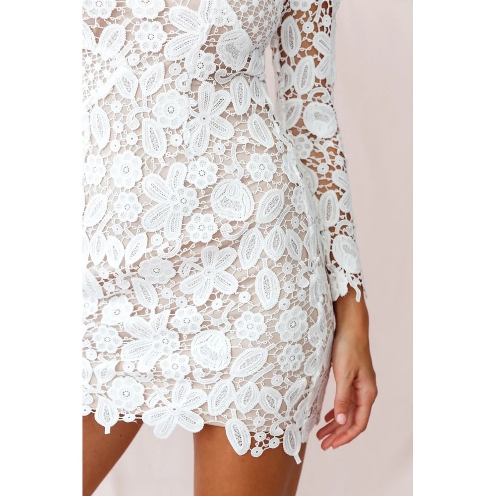 Selfie Leslie Reinhart White Lace Coquette Sheer Angel Fairycore Mini Dress XS - Picture 12 of 12